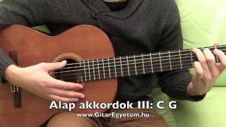 Alap gitár akkordok C G  Gitarozomcom [upl. by Hannahsohs]