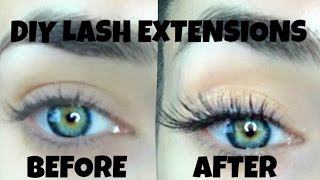 DIY LASH EXTENSIONS  LASTS UP TO 4 WEEKS [upl. by Tterrej916]