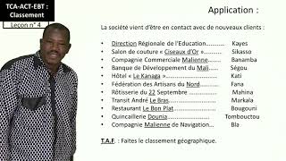 EBT  TCA  ACT Classement  Le classement Géographique [upl. by Gnav]