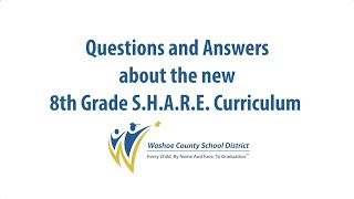 Questions and answers about the new 8th grade SHARE curriculum [upl. by Ellemrac411]