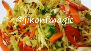 Cabbage Stir Fry Recipe  Jikoni Magic [upl. by Dlaner794]