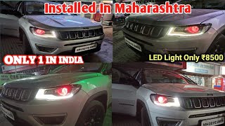 Jeep Compass Top Model Projector Headlamps Installation In Base Model Genuine Review [upl. by Garrik]