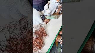 The process of cutting and separating copper wires from small rotors tools recycling [upl. by Monney]