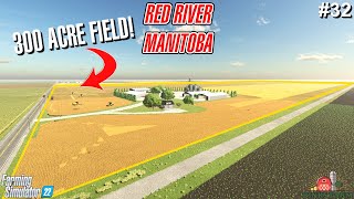 300 ACRE BARLEY HARVEST SWATHING FOR 20 BONUS  Red River Manitoba  Farming Simulator 22 32 [upl. by Trelu]