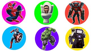 Superhero Marvel Spiderman Large Skibidi Toilet Titan Speaker man Captain America TvMan Upg 40 [upl. by Bedell110]