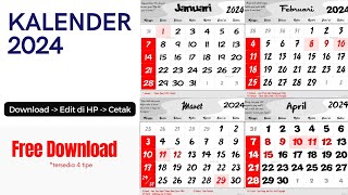 KALENDER 2024 FREE DOWNLOAD GRATIS [upl. by Fredia]