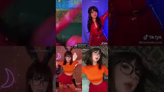 Rate the Girls Best Red Suit Velma vs Velma Cosplay  TikTok Dance Contest 1 👻🧛‍♀️🧡 Scooby Doo [upl. by Sinnal]