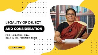 LEGALITY OF OBJECT amp CONSIDERATION  ADVVIJAYA LAKSHMI  MALAYALAM  CA FOUNDATION [upl. by Eirruc]