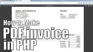 How to make printable PDF Invoices in PHP  PHP FPDF Tutorial 1 [upl. by Nadabb890]