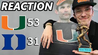 Miami Hurricanes Overcome DOUBLEDIGIT DEFICIT to Beat Duke  Recap amp Reaction [upl. by Nodnyl]