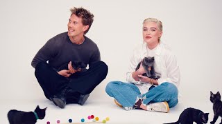 Austin Butler and Florence Pugh The Kitten Interview [upl. by Aihtenyc]