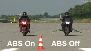 ABS On vs ABS Off on Bike  Brake Demonstration [upl. by Ahseia]