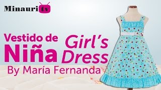 👗 Coser Vestido Niña con volantes sencillo y patrón gratis Girl Dress Vestito Bambina Robe Fille [upl. by Nairbo151]