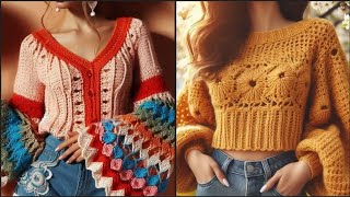 Summer Crochet Flower Blouses Bohemian Crochet Floral Tops VintageInspired Crochet Flower Designs [upl. by Nibroc]