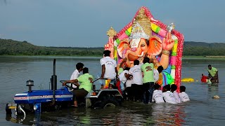 Big ganesh Nimajjanam 2023  Ganpathi visarjan 2023  Ganesh immersion 2023 in Lake [upl. by Toddy]