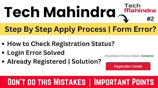 Tech Mahindra Hiring  Check Registration Status  Step by Step Process  Error Solved  20222023 [upl. by Mcclenaghan369]