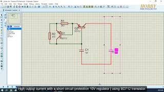 How to make 10V 12 amp power supply with short circuit protection using BD712 transistor LM7810 [upl. by Hirsh]