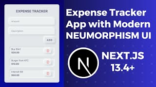 Build Expense Tracker App in Nextjs 14 with Neumorphism UI [upl. by Ellebana]