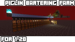 Piglin Bartering Farm Tutorial  Minecraft 120 [upl. by Hanley]