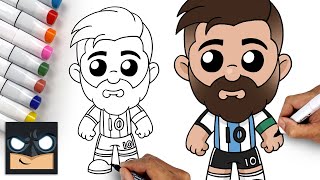 How To Draw Lionel Messi ⚽️ World Cup 2022 [upl. by Ayahc321]