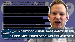 CORONAPROTOKOLLE Schwärzungen quotFrage mich warum Öffentlichkeit das nicht sehen sollquot – Streeck [upl. by Otilesoj]