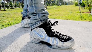 Nike Air Foamposite Pro quotSilver Surferquot Review and on feet [upl. by Domingo]