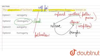 The adaptation of facilitate autogamy in chasmogamous flowers is known as [upl. by Suciram]