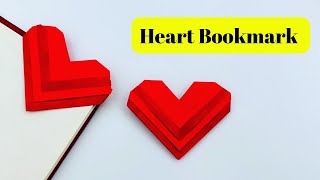 DIY Paper HEART Bookmark Paper Crafts For School  Origami Bookmark  Paper Craft  origami heart [upl. by Chlores]