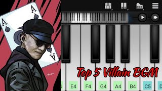 Top 5 Villain BGM  Easy Piano Tutorial  South Indian villains Theme Music [upl. by Arola]