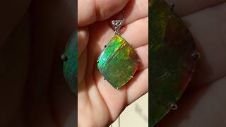 A beautiful fossilized ammolite pendant perfect for fall 🍁 ammolite ammonite gems [upl. by Sonia]