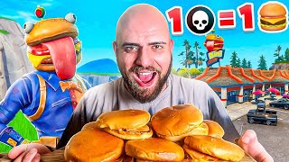 1 DEATH  1 BURGER  FORTNITE [upl. by Netsrik]