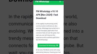 Fm whatsapp update kaise kare  fm whatsapp download kaise kare  fm whatsapp version 1010 update [upl. by Llewop]