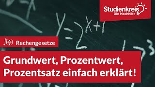 Grundwert Prozentwert amp Prozentsatz  einfach erklärt  Mathe verstehen mit dem Studienkreis [upl. by Tirreg]