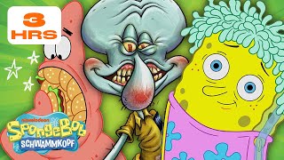 Über 3 STUNDEN der lustigsten Momente aus NEUEN Folgen von SpongeBob Schwammkopf 😂 [upl. by Rogergcam639]