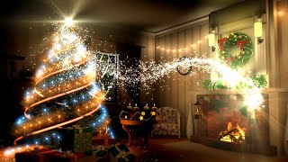 Animated Christmas Card Template  Christmas Fireplace [upl. by Ytteb140]