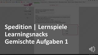 Learningsnacks  Gemischte Aufgaben 1  Prüfungsvorbereitung Spedition amp Logistik [upl. by Refotsirk]