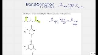 Identify The Lactone Formed By The Following Hydroxy Carboxylic Acid ACS Organic Chemistry Prep [upl. by Hpotsirhc188]