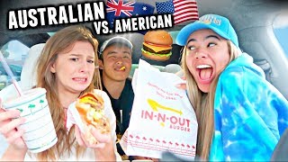 My Australian Friend Tries American FAST FOOD For The First Time she felt sick [upl. by Annehs]