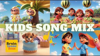 English Kids Song Mix  Sing Dance amp Learn with BrainTeaseBoss  Nursery Rhyme Mix for Children [upl. by Onafets]