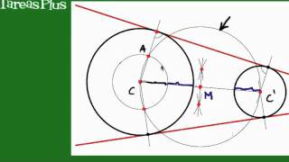 tangentes exteriores a dos circunferencias [upl. by Nwahsud]