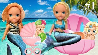 Anna and Elsa Toddlers Merbabies Part 1 Ariel  Mermaids  Toys amp Dolls  Invitation  Elsia Annia [upl. by Odel951]