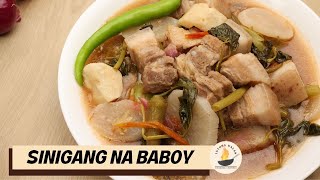 Sinigang na Baboy with Gabi and Kangkong Recipe  Easy [upl. by Garretson687]