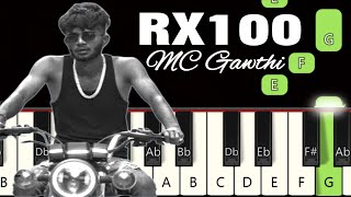 RX100 🏍🏍🏍  MC Gawthi  Piano tutorials  Piano Notes  Piano Online pianotimepass RX100 mcgawthi [upl. by Attena]