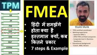 QM  FMEA Failure Mode amp Effects Analysis  हिंदी में समझेंगे  In Hindi  TPM [upl. by Aicilyt]