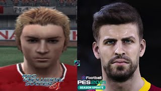 Gerard Piqué 🇪🇦  Face Evolution  PES 4 to PES 2021 [upl. by Hsekar]