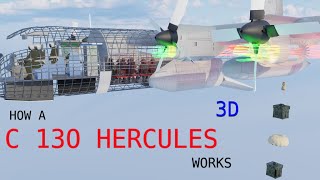 Animation C130 Hercules Secrets  Aviation 3D Animation  Whats Inside a C130 Animation [upl. by Eidda]