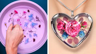 Cute And Beautiful Epoxy Resin Crafts That You Will Love  Colorful DIY Jewelry And Accessories [upl. by Oballa]