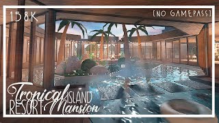 Tropical Island Resort Mansion No Gamepass 158k Bloxburg Speeduild no large plot [upl. by Maurits110]