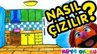 Mutfak Nasıl Çizilir  Buzdolabı  Çocuklar İçin Resim Çizme  RÜYA OKULU [upl. by Dippold]