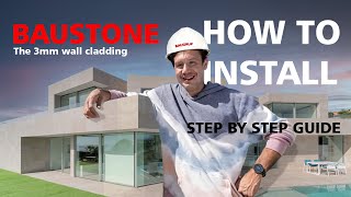 How to install BAUSTONE  The 3mm Innovative ULTRATHIN EXTERIOR WALL CLADDING  Nanostone® [upl. by Alston649]